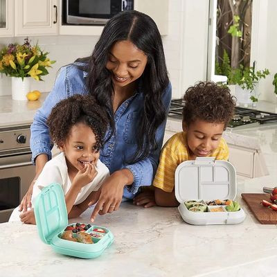 Bento Box For Teens Kids Lunch Box Containers Versatile Leakproof 4-Compartment Bento-Style Lunch Box Portion-Controlled