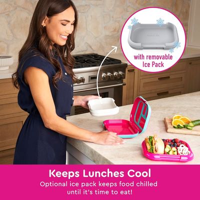 Bento Box For Teens Kids Lunch Box Containers Versatile Leakproof 4-Compartment Bento-Style Lunch Box Portion-Controlled